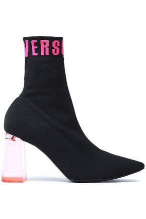 versus versace intarsia-knit sock boots|versace vs victoria.